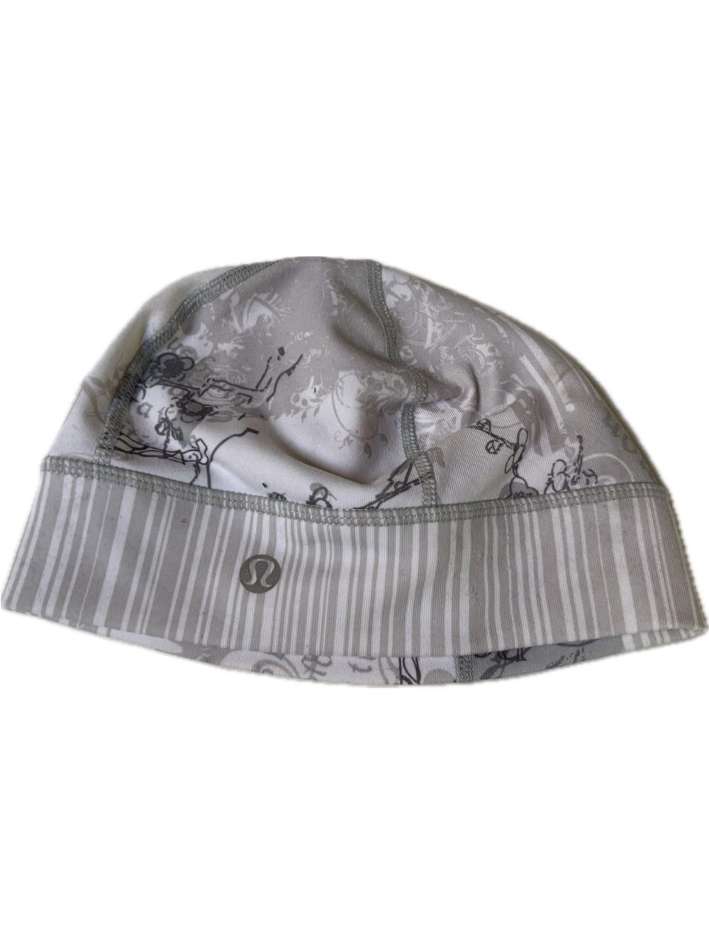 lululemon athletica Light Gray and White Printed Beanie